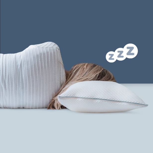 Sleeping woman on a Yourzzz pillow